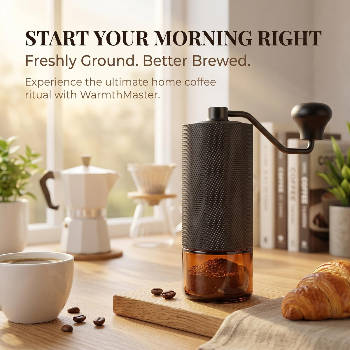 Manual Coffee Grinder with Stainless Steel Conical Burr F318