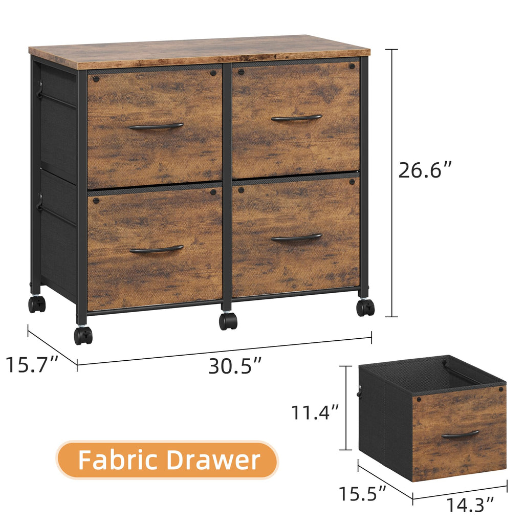 4 Drawer Mobile Lateral File Cabinet G361