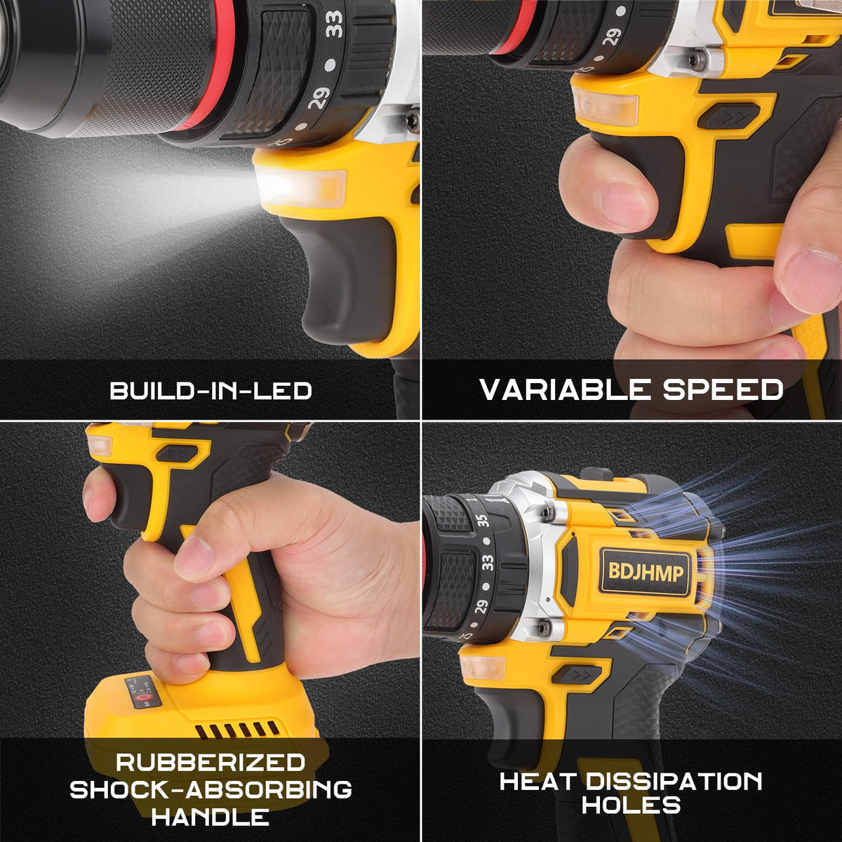 3/8" Brushless Compact Drill Tool Set with Drill Bit and Sockets P458