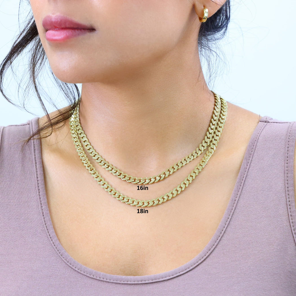 10k Yellow Gold 6mm Cuban Chain Necklace P8490