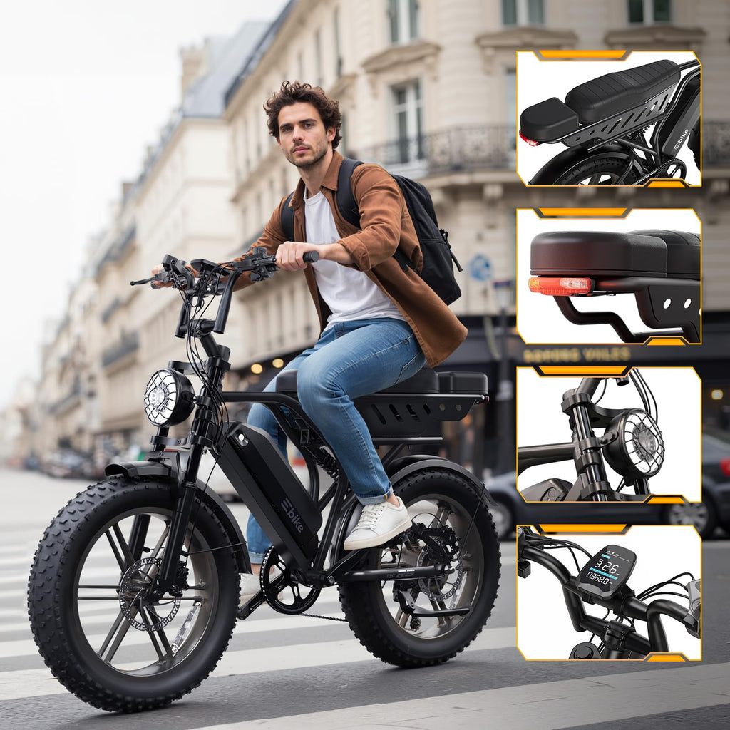 Electric Bike 48V 15Ah Battery 20"x4" Fat Tire Q65159