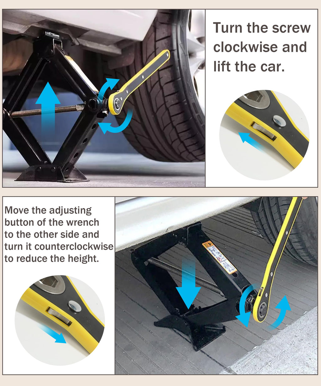 2 Ton Scissor Jack Lift with Lug Wrench E9545