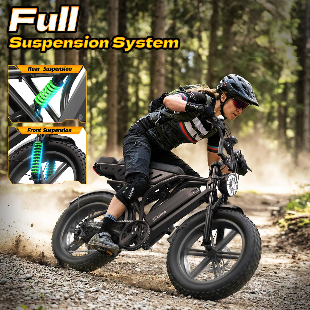 Electric Bike 48V 15Ah Battery 20"x4" Fat Tire Q65159