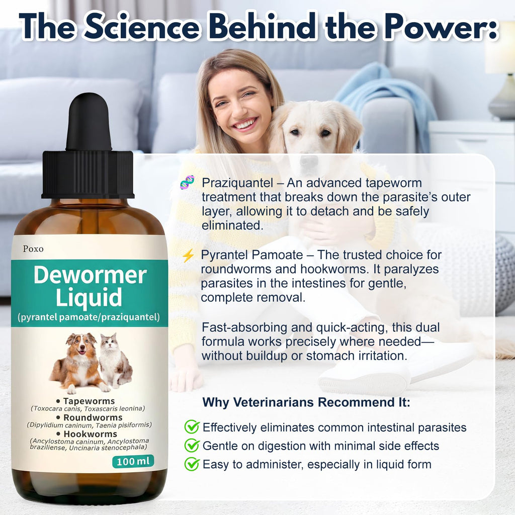 Broad Spectrum Dewormer Liquid for Cats and Dogs 100 mL I5279