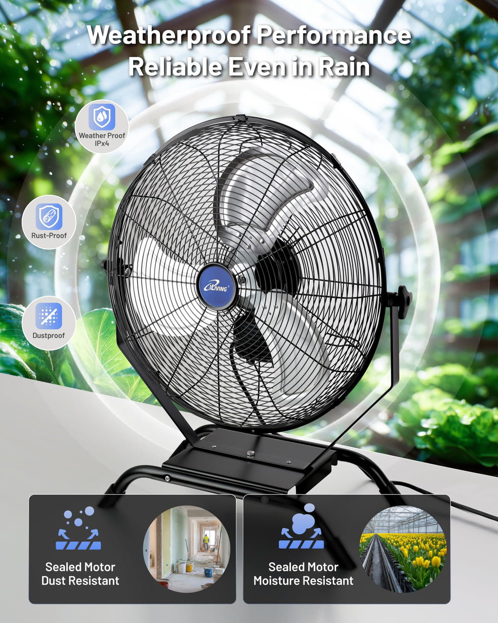 20" Variable Speed Indoor/Outdoor Fan, 4650 CFM, Black R889159