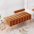 Orange Velvet Ottoman Bench D318648