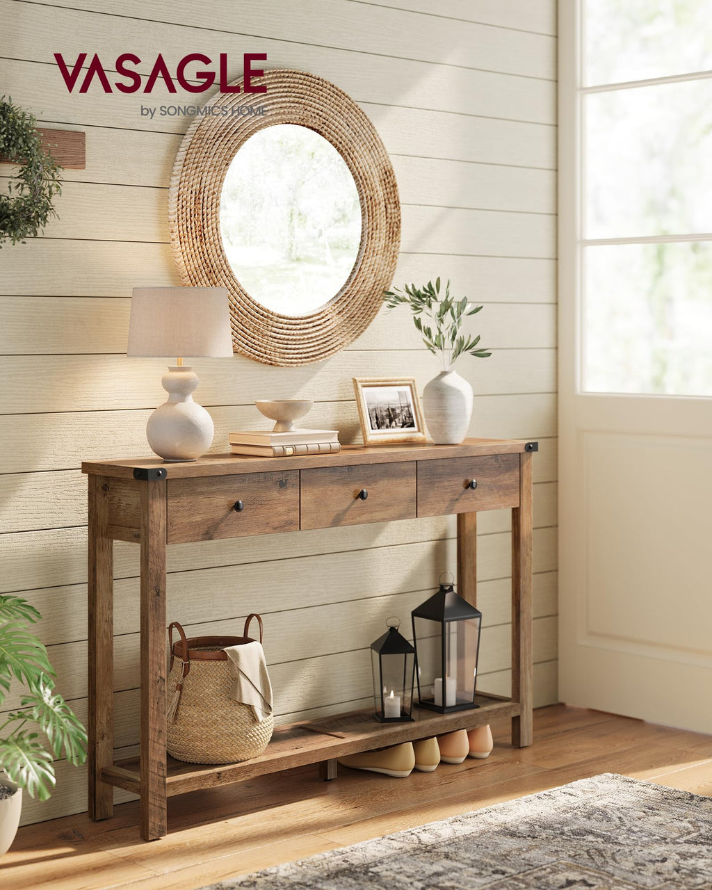 Narrow Console Table with 3 Drawers O293067
