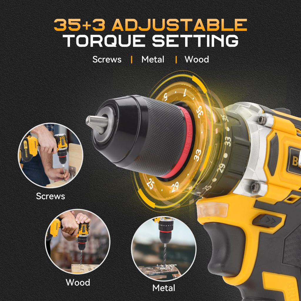 3/8" Brushless Compact Drill Tool Set with Drill Bit and Sockets P458