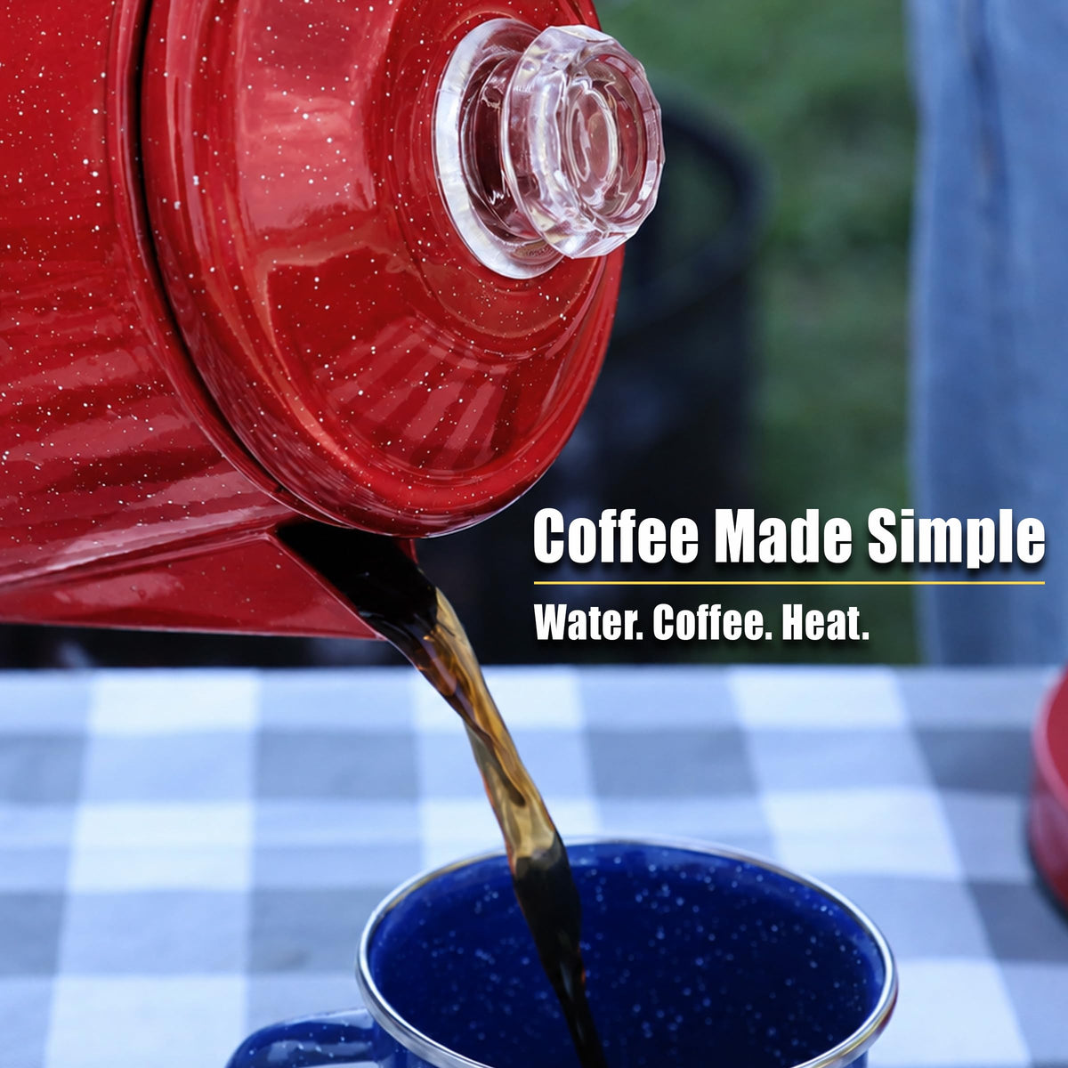 10 Cups Enamel Camping Percolator Coffee Pot L310