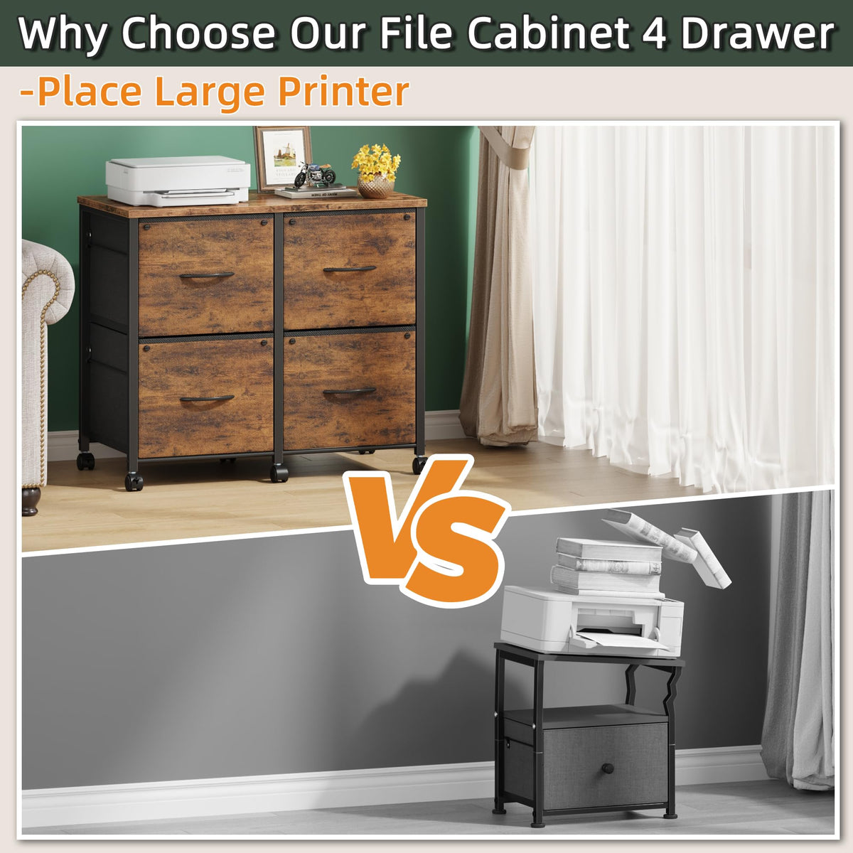 4 Drawer Mobile Lateral File Cabinet G361