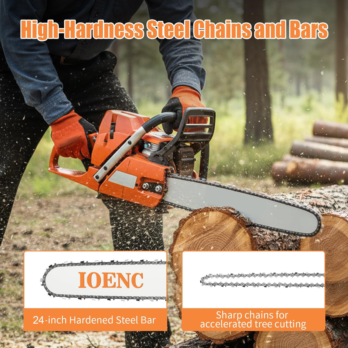 72CC 24inch 2-Cycle Gas Powered Chainsaw A677