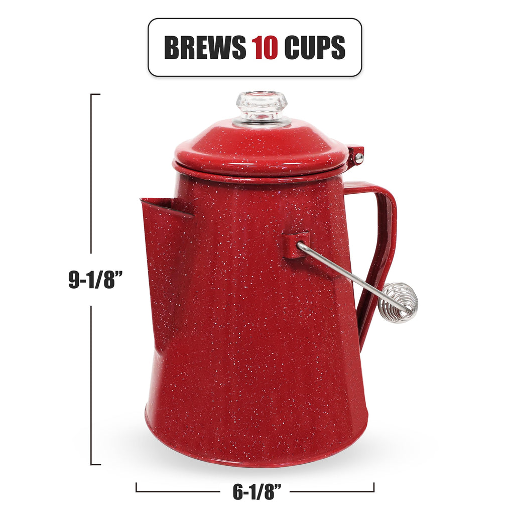10 Cups Enamel Camping Percolator Coffee Pot L310