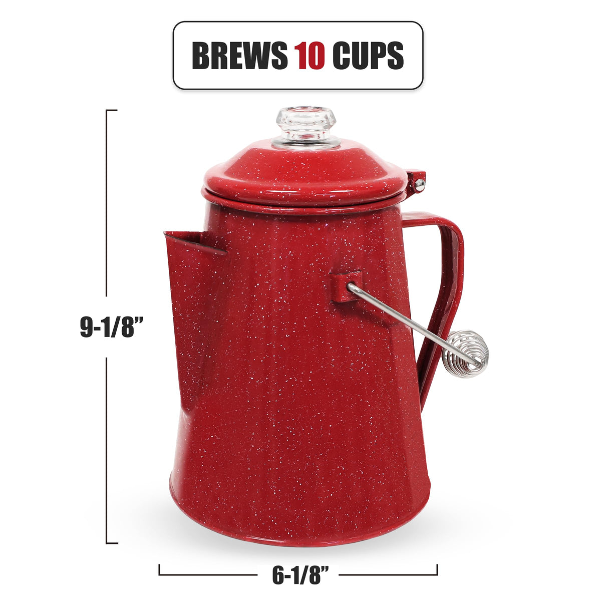 10 Cups Enamel Camping Percolator Coffee Pot L310