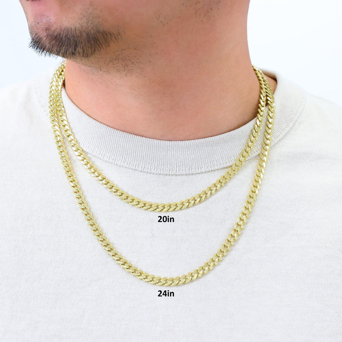 10k Yellow Gold 6mm Cuban Chain Necklace P8490