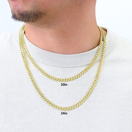 10k Yellow Gold 6mm Cuban Chain Necklace P8490