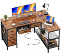 47 Inch L Shaped Desk with Power Outlets Z6212