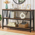 Brown 3 Tier Console Table with Open Shelves Q800123