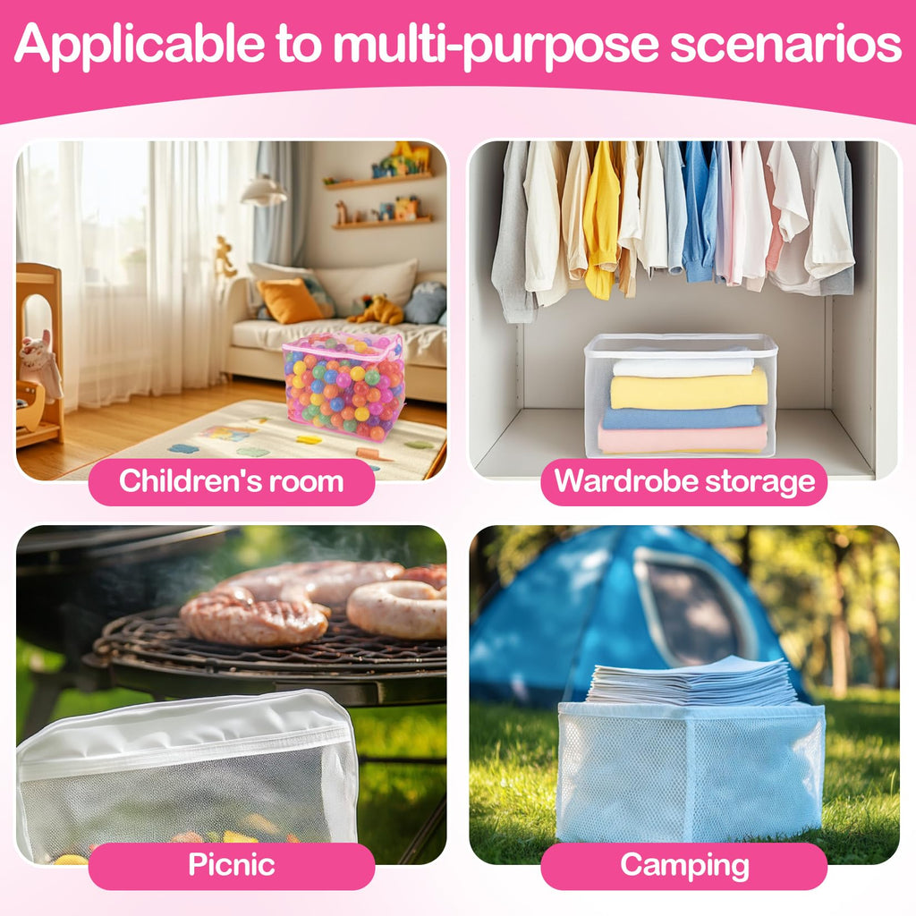 2 PCS Mesh Storage Bags with Zipper C140007