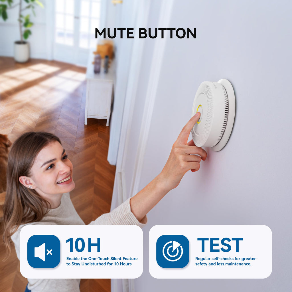 Smoke and Carbon Monoxide Detector 10-Year Battery 4 Pack P1776
