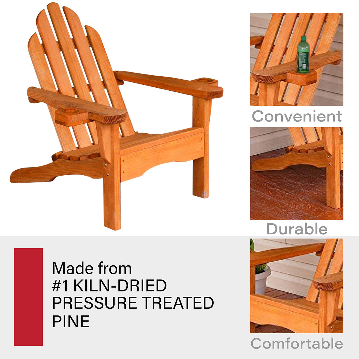 Heavy Duty Adirondack Chair with Cup Holders W91732