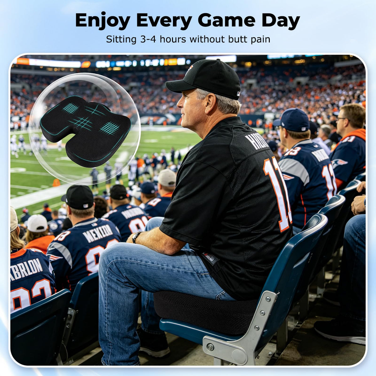 Breathable Mesh 18x14x3 inches Stadium Seat Cushions M63303