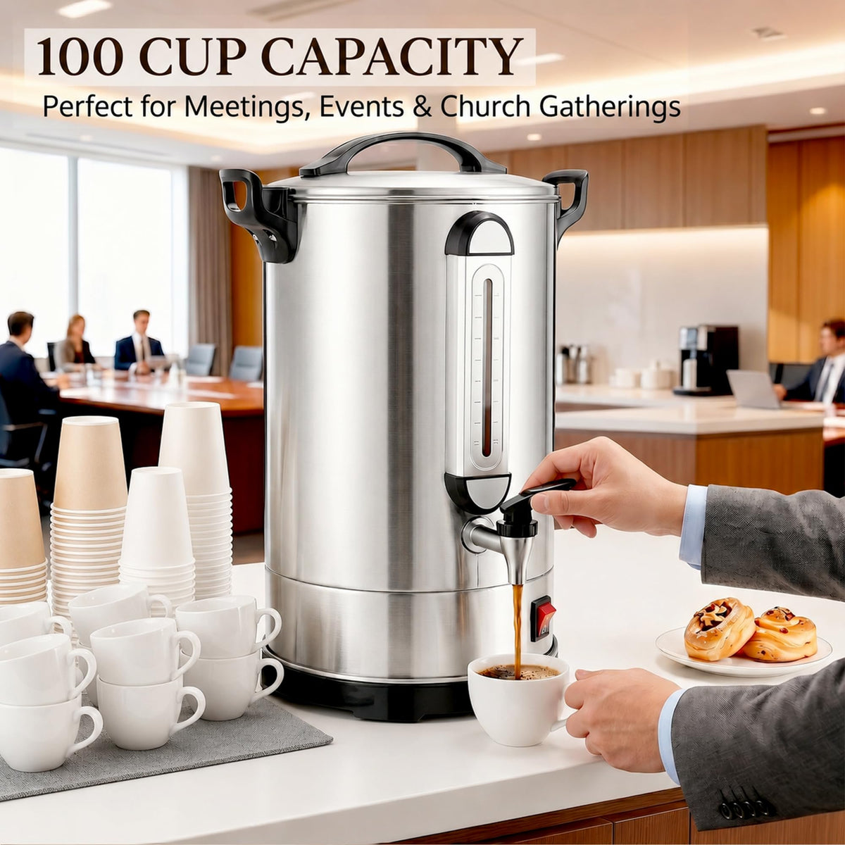 100 Cup Stainless Steel Commercial Coffee Urn Y159