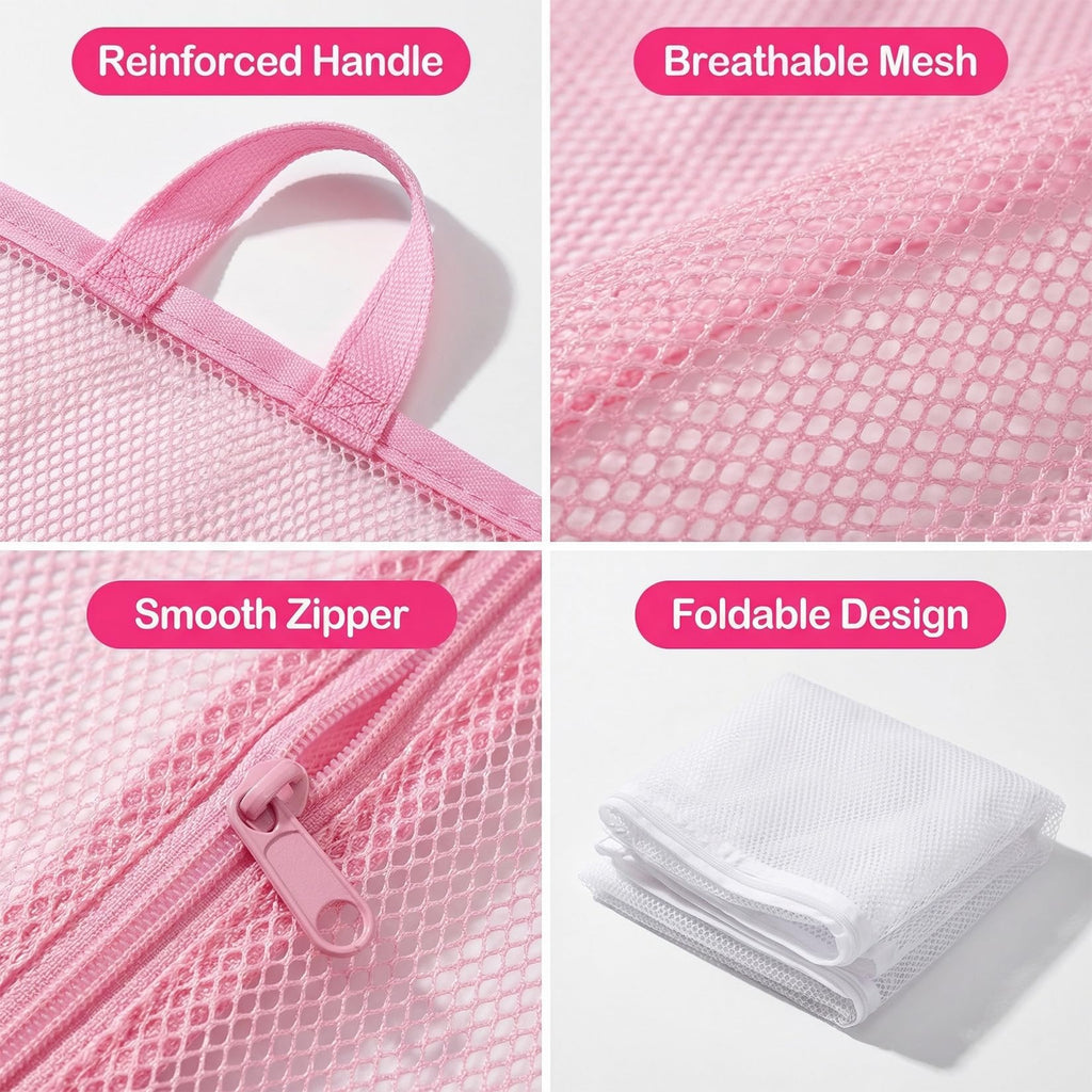 2 PCS Mesh Storage Bags with Zipper C140007