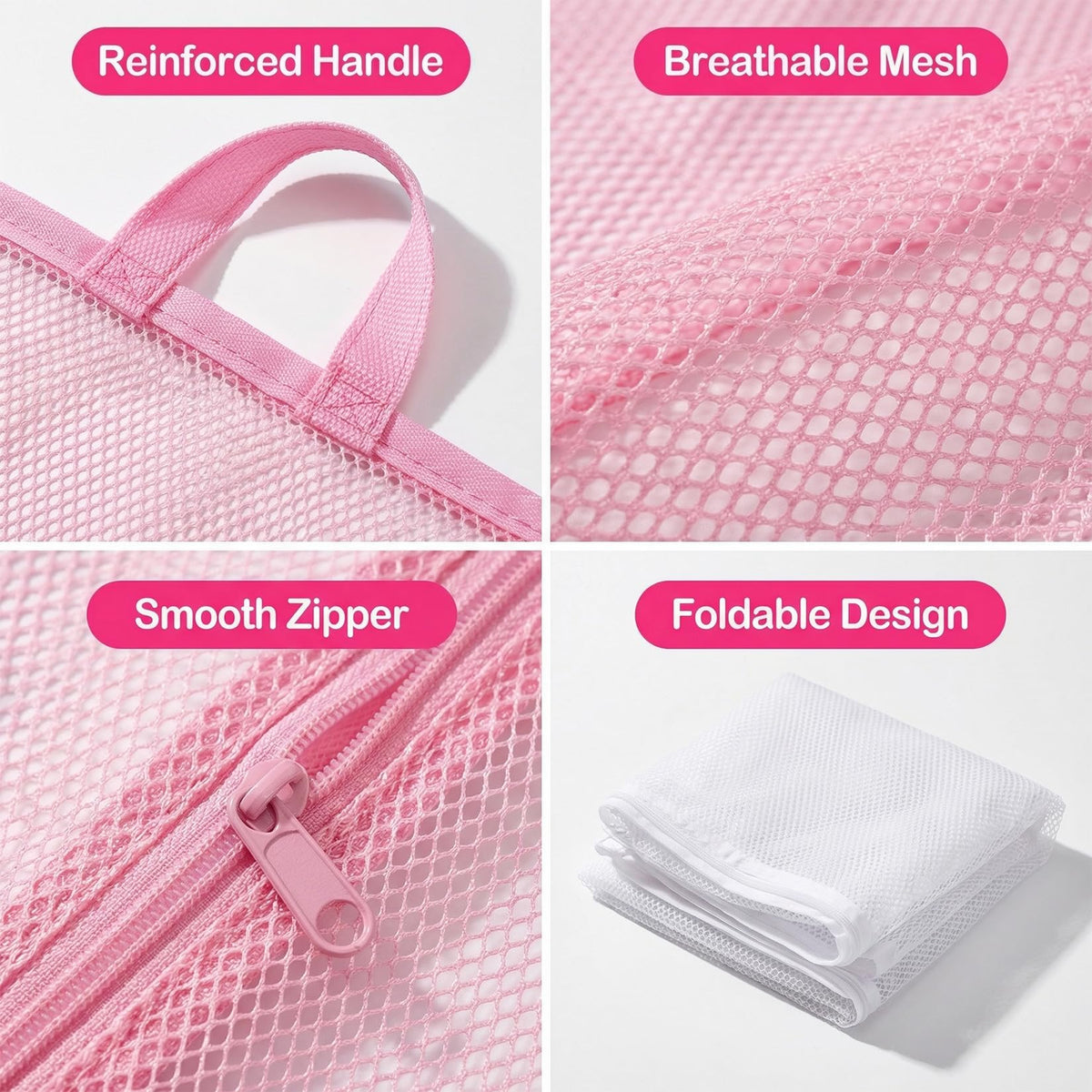 2 PCS Mesh Storage Bags with Zipper C140007