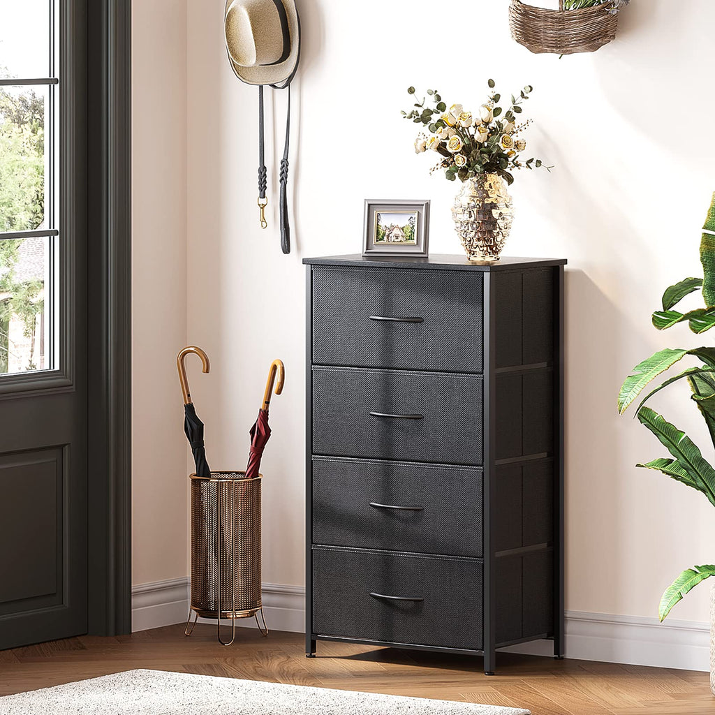 Black 4 Drawer Small Dresser V86226