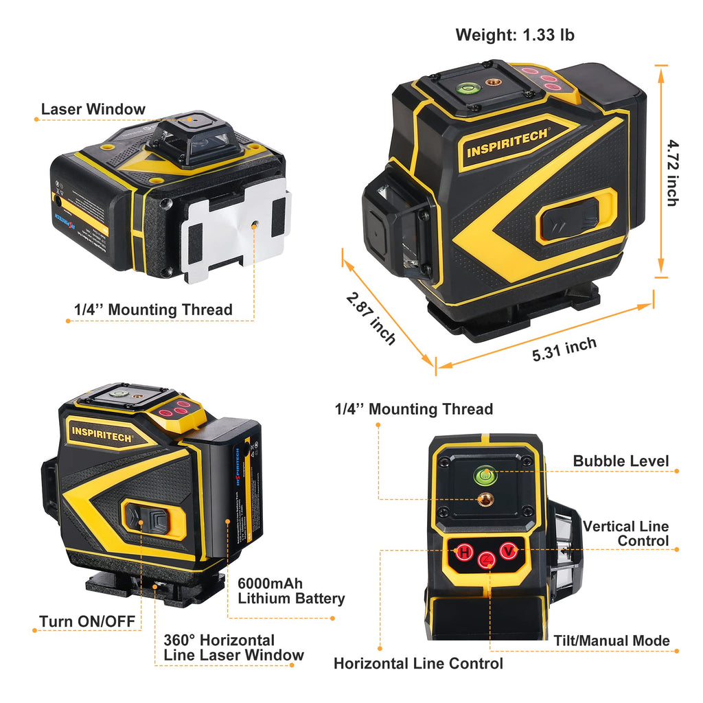Self Leveling 3x360 Green Beam Laser Level B500