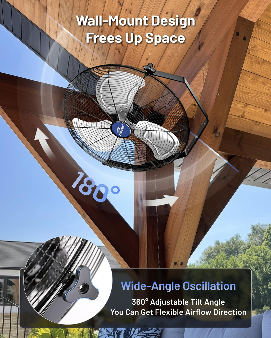 20" Variable Speed Indoor/Outdoor Fan, 4650 CFM, Black R889159