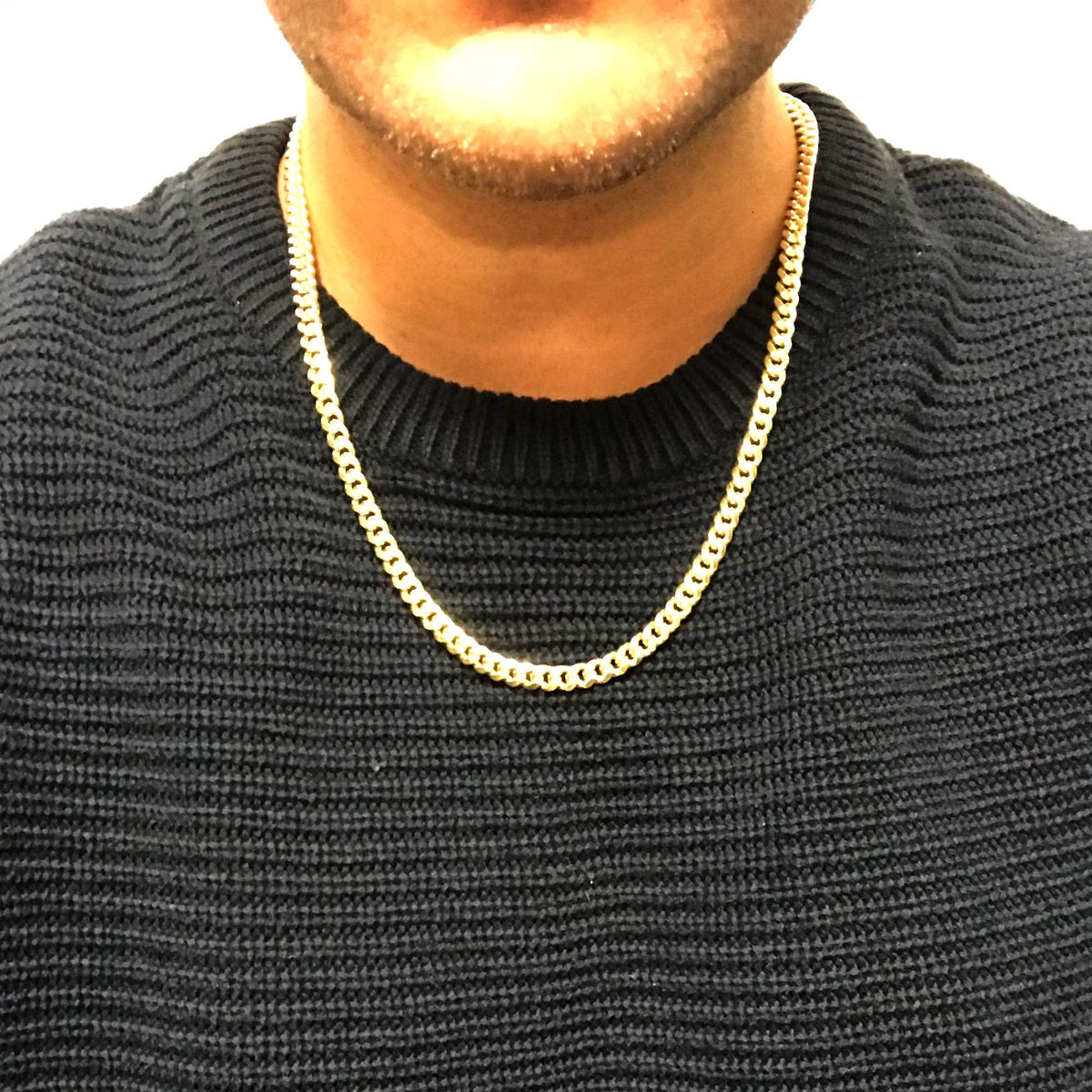 14k Yellow Gold Cuban Link Chain Necklace W772