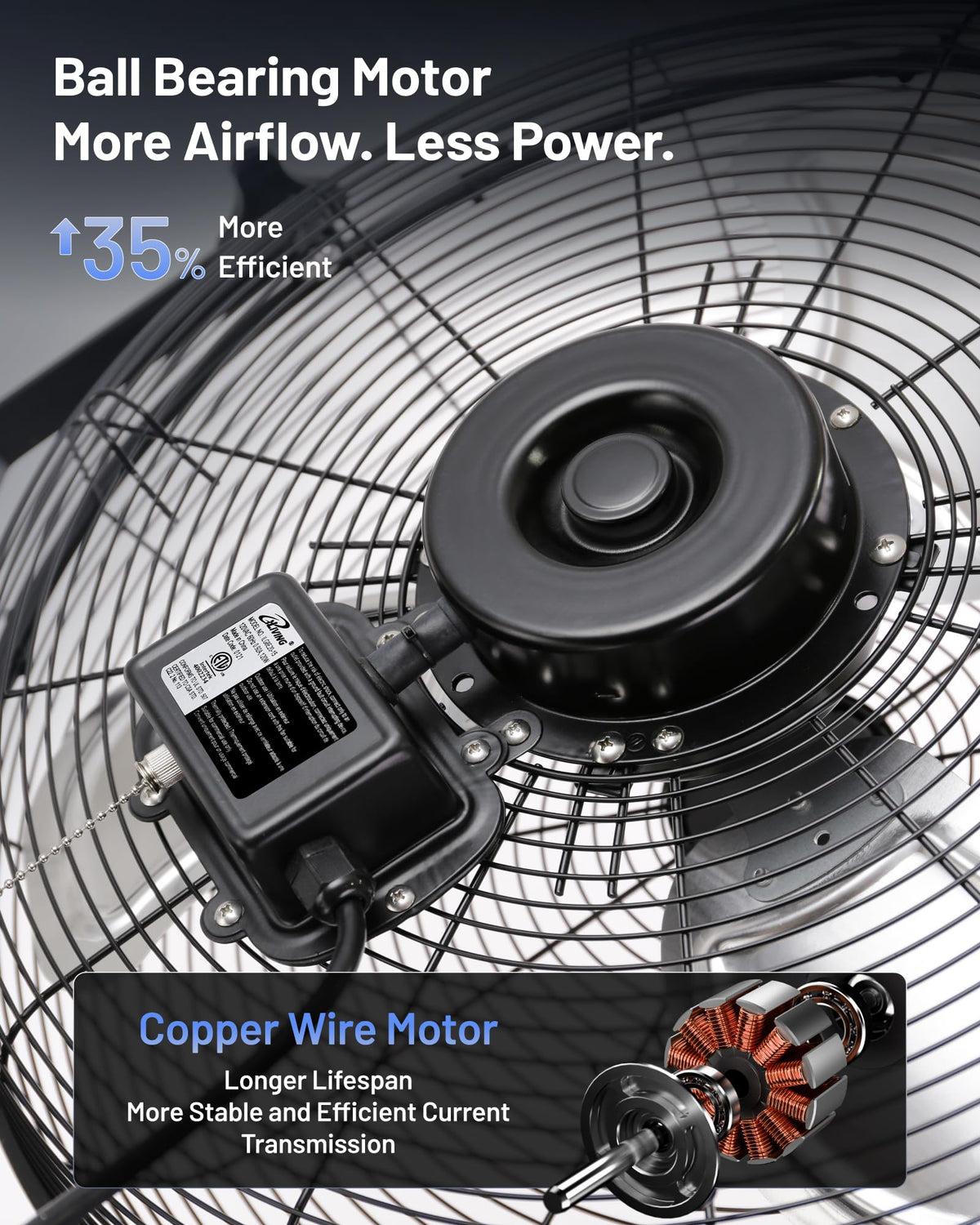 20" Variable Speed Indoor/Outdoor Fan, 4650 CFM, Black R889159