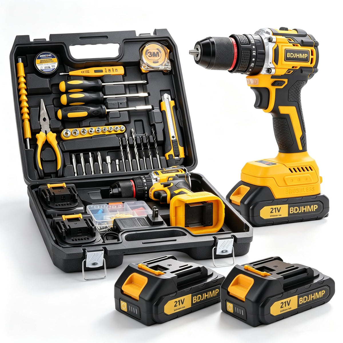 3/8" Brushless Compact Drill Tool Set with Drill Bit and Sockets P458