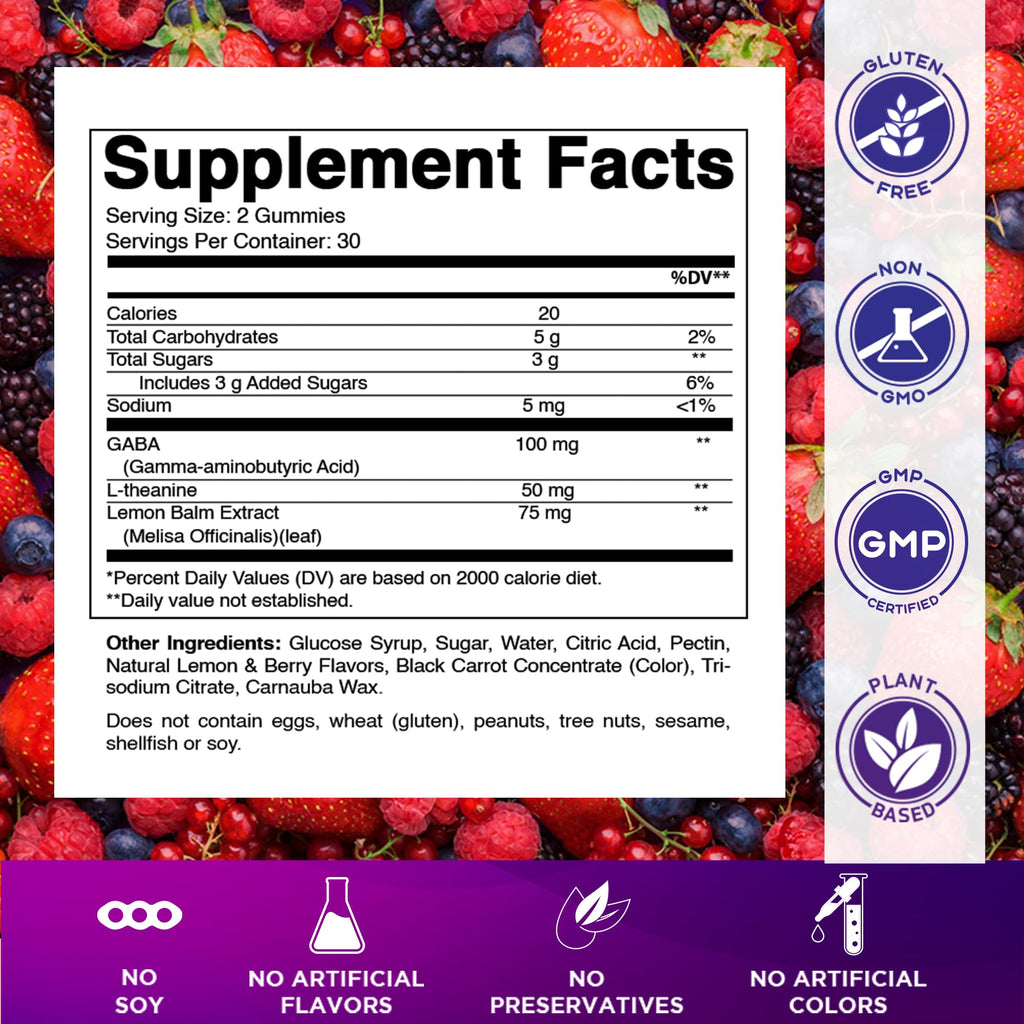Lemon & Mixed Berry Flavor 60 Gummies Vegan Non-GMO Gluten-Free B6335