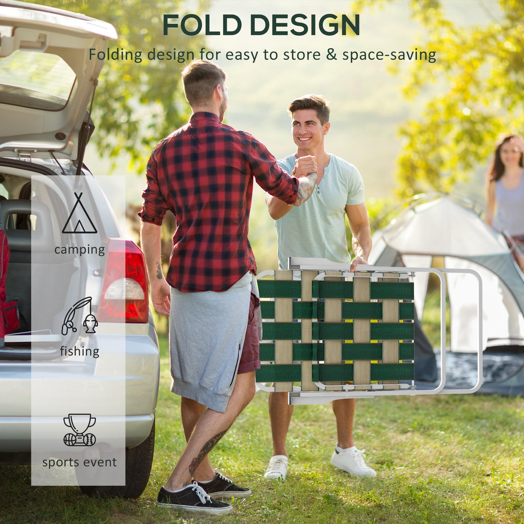 Set of 2 Oversized Folding Webbed Lawn Chairs with Armrests Y265