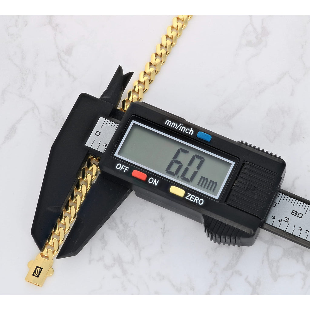 10k Yellow Gold 6mm Cuban Chain Necklace P8490