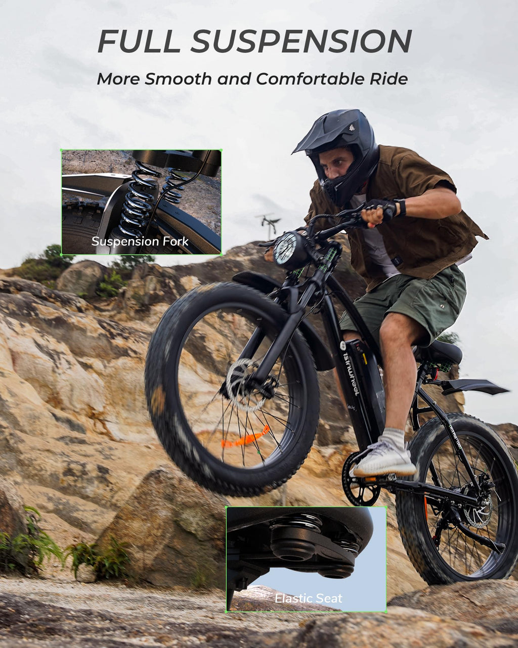 26" Fat Tire Electric Mountain Bike with 48V 13Ah Battery U589318