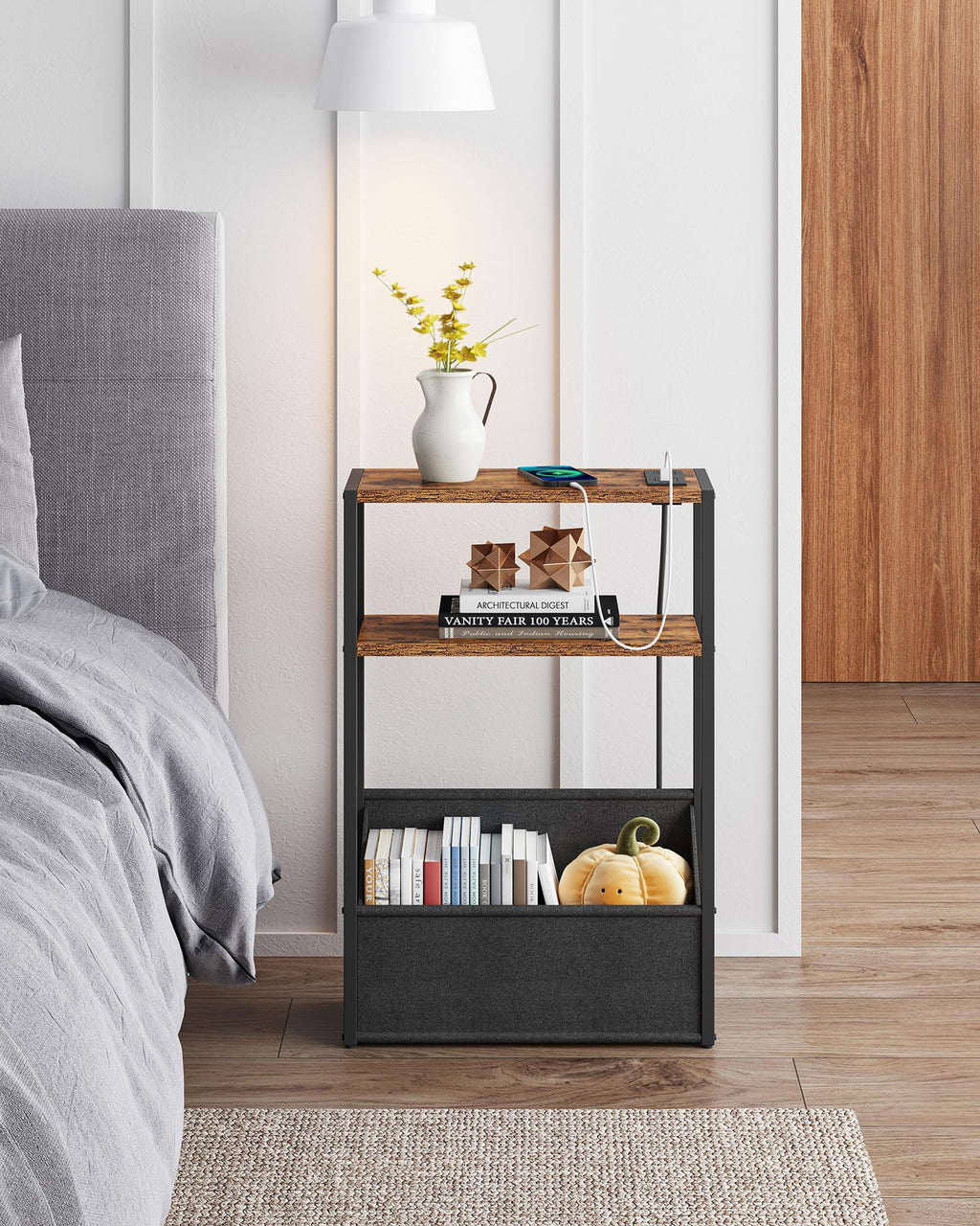 Narrow Side Table with Charging Station O942867