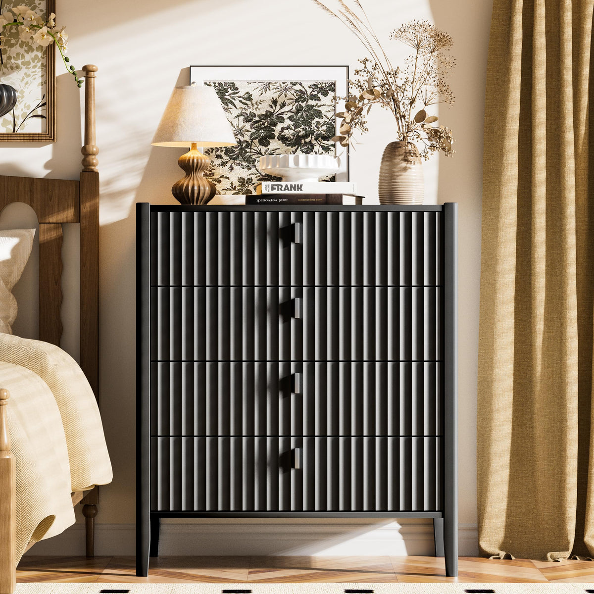 Black 4 Drawer Dresser C717062