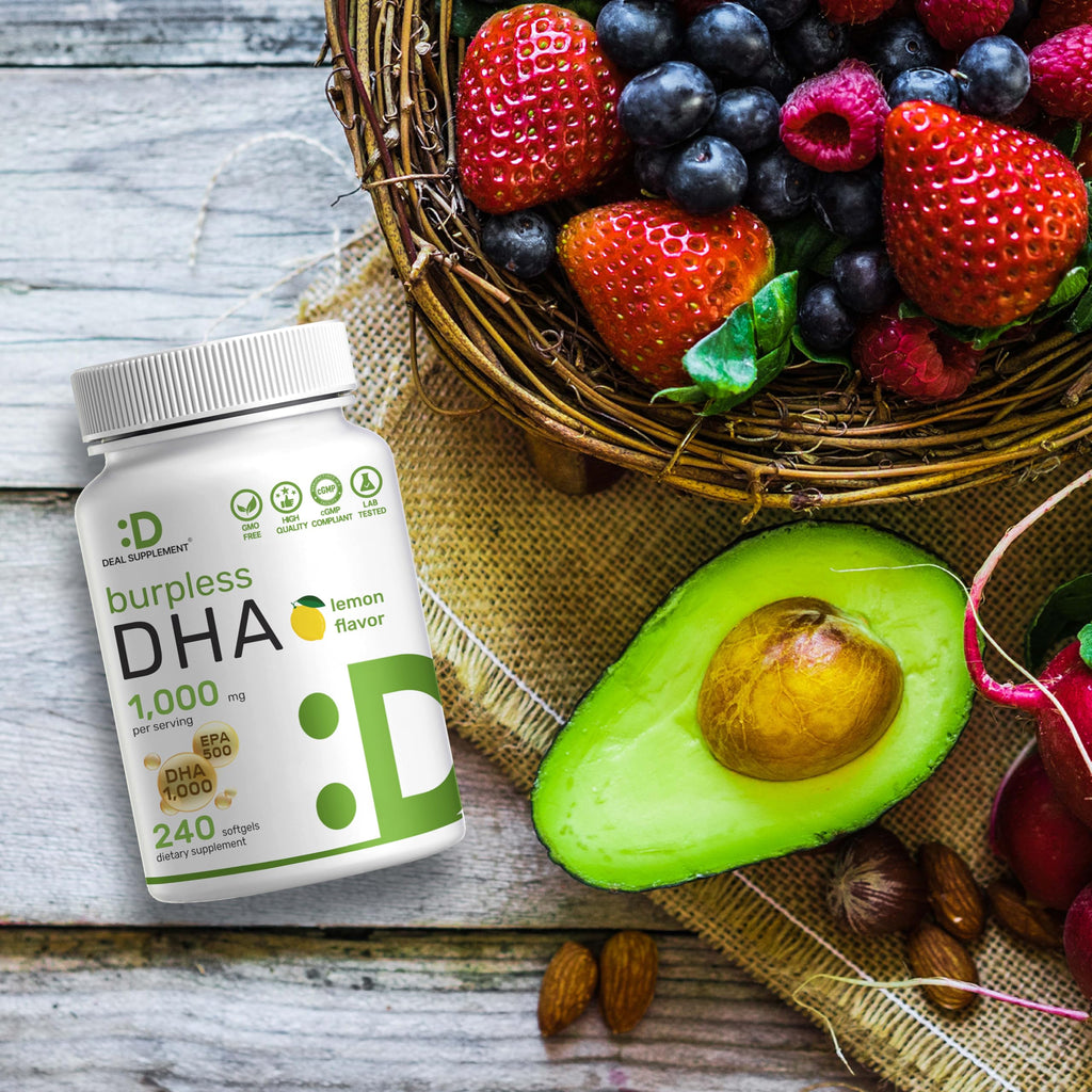 240 Softgels Lemon Flavor DHA 1000mg EPA 500mg Omega-3 Softgels Z56857