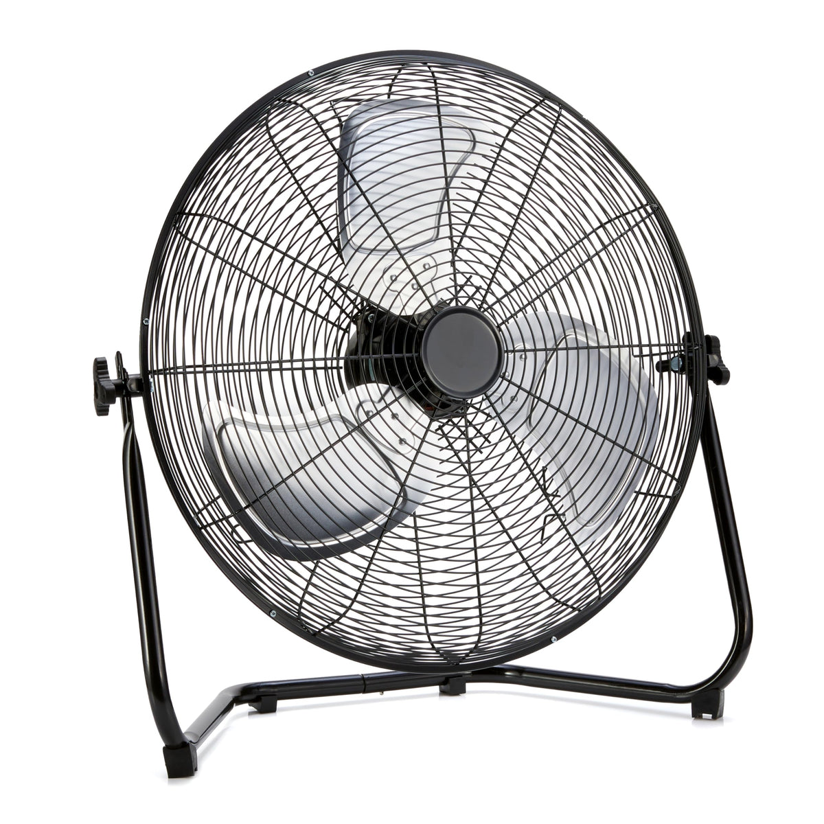 20" High Velocity Industrial Floor Fan with 3 Speeds, Metal Housing, Black B36436