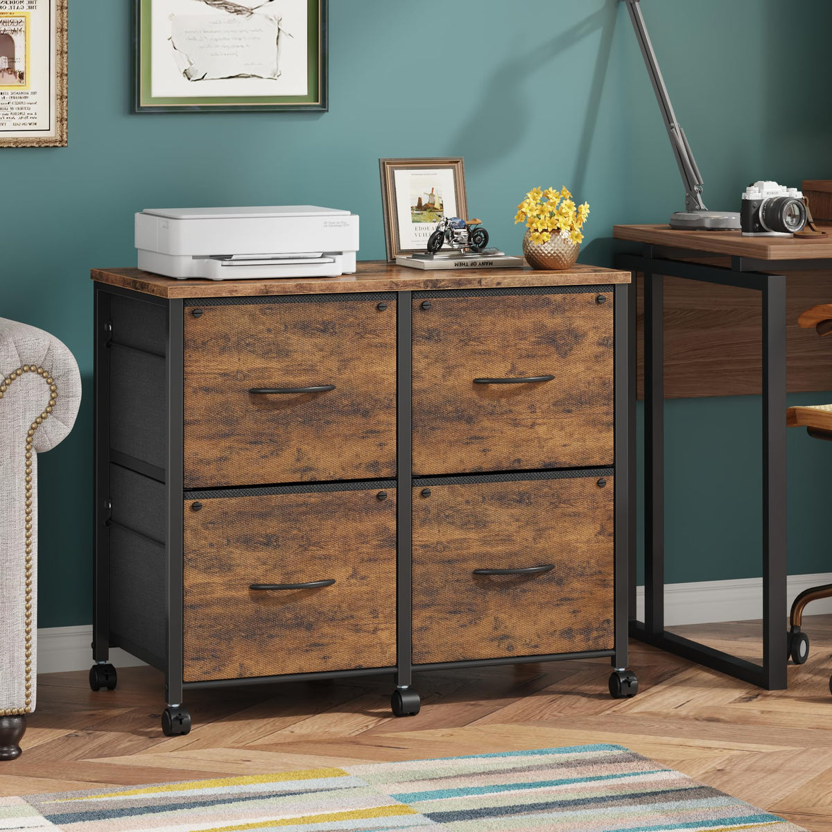 4 Drawer Mobile Lateral File Cabinet G361