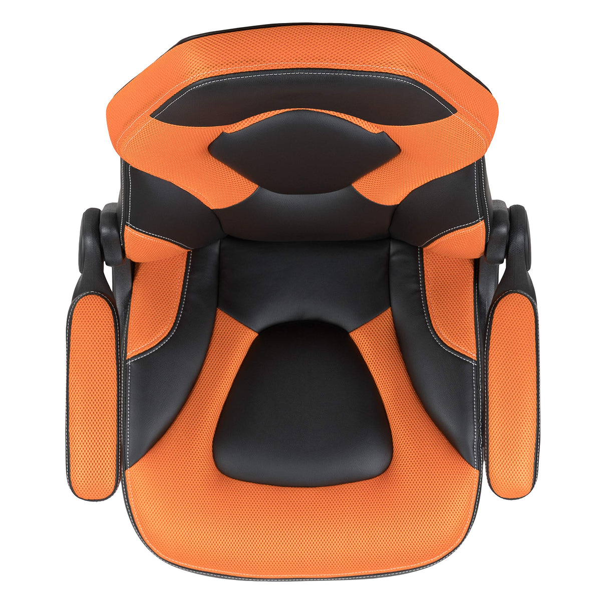 Orange Black Ergonomic Gaming Chair with Flip-Up Arms W400