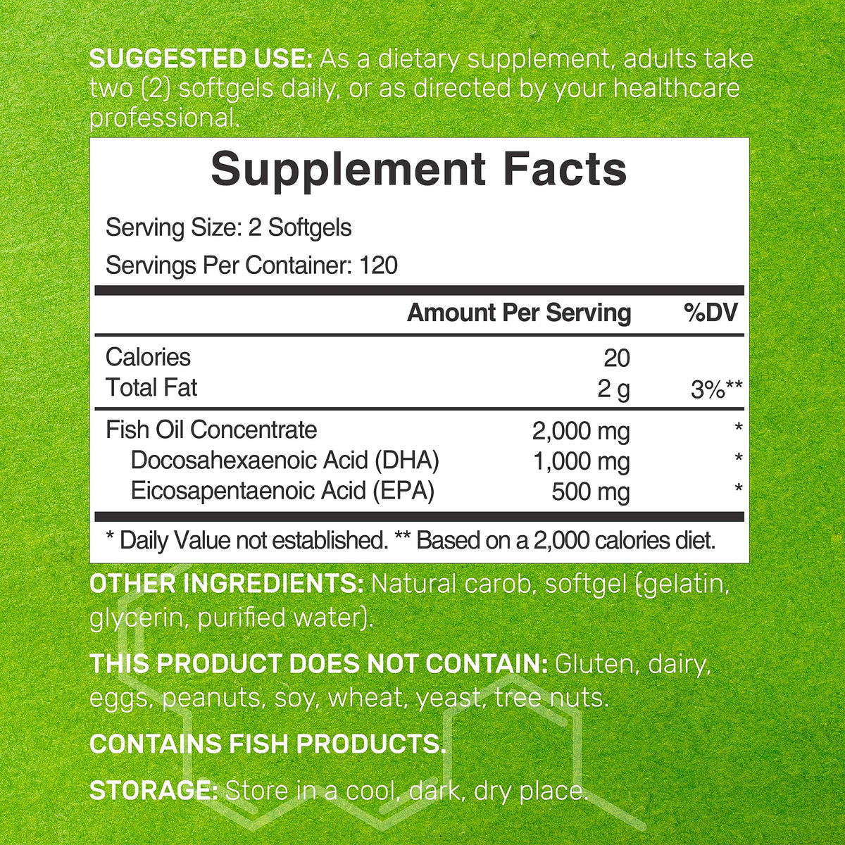 240 Softgels Lemon Flavor DHA 1000mg EPA 500mg Omega-3 Softgels Z56857